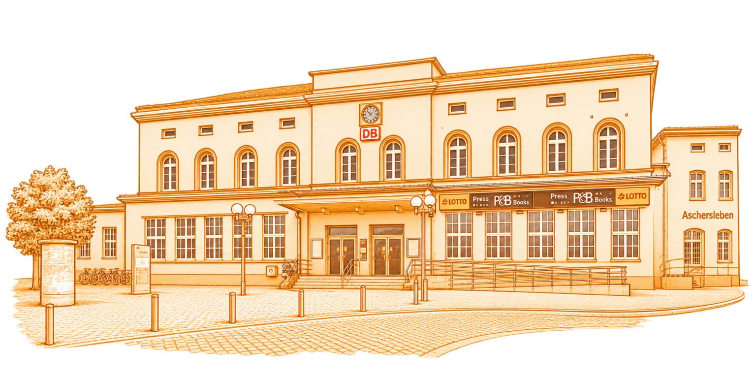 Bhnhof Aschersleben gezeichnet